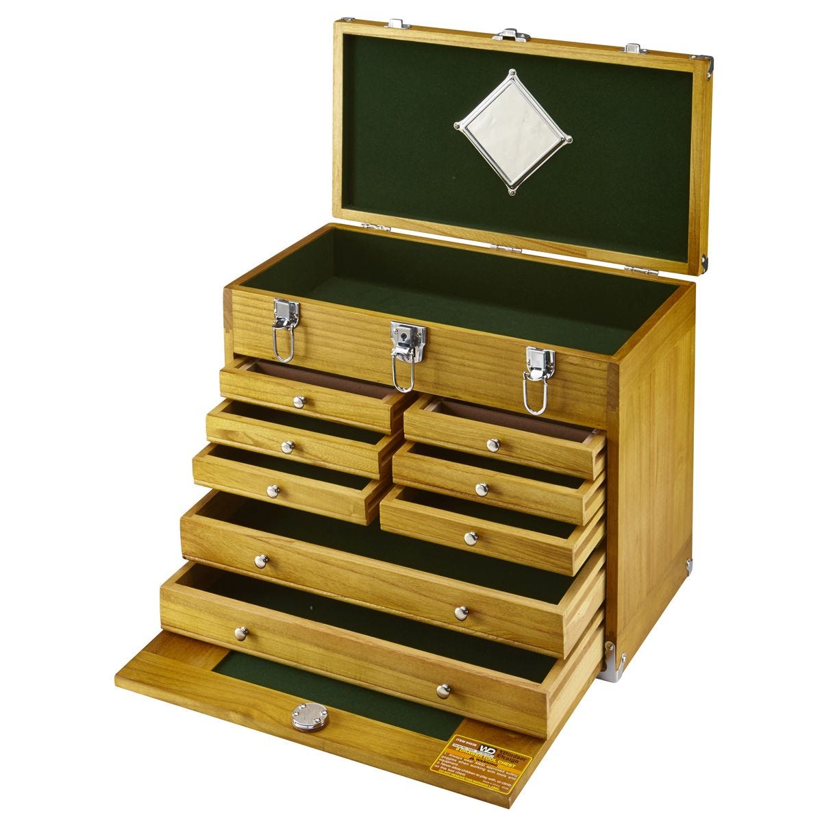 Cofre de herramientas de madera con 8 cajones | 62585