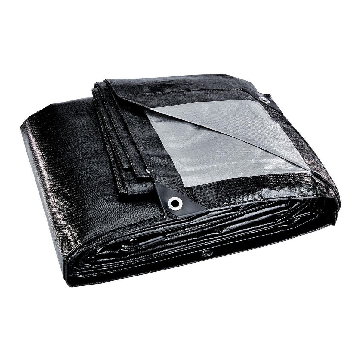 Lona extrarresistente de 12 mil, 16 pies x 20 pies, plateada y negra, resistente a la intemperie | 70916