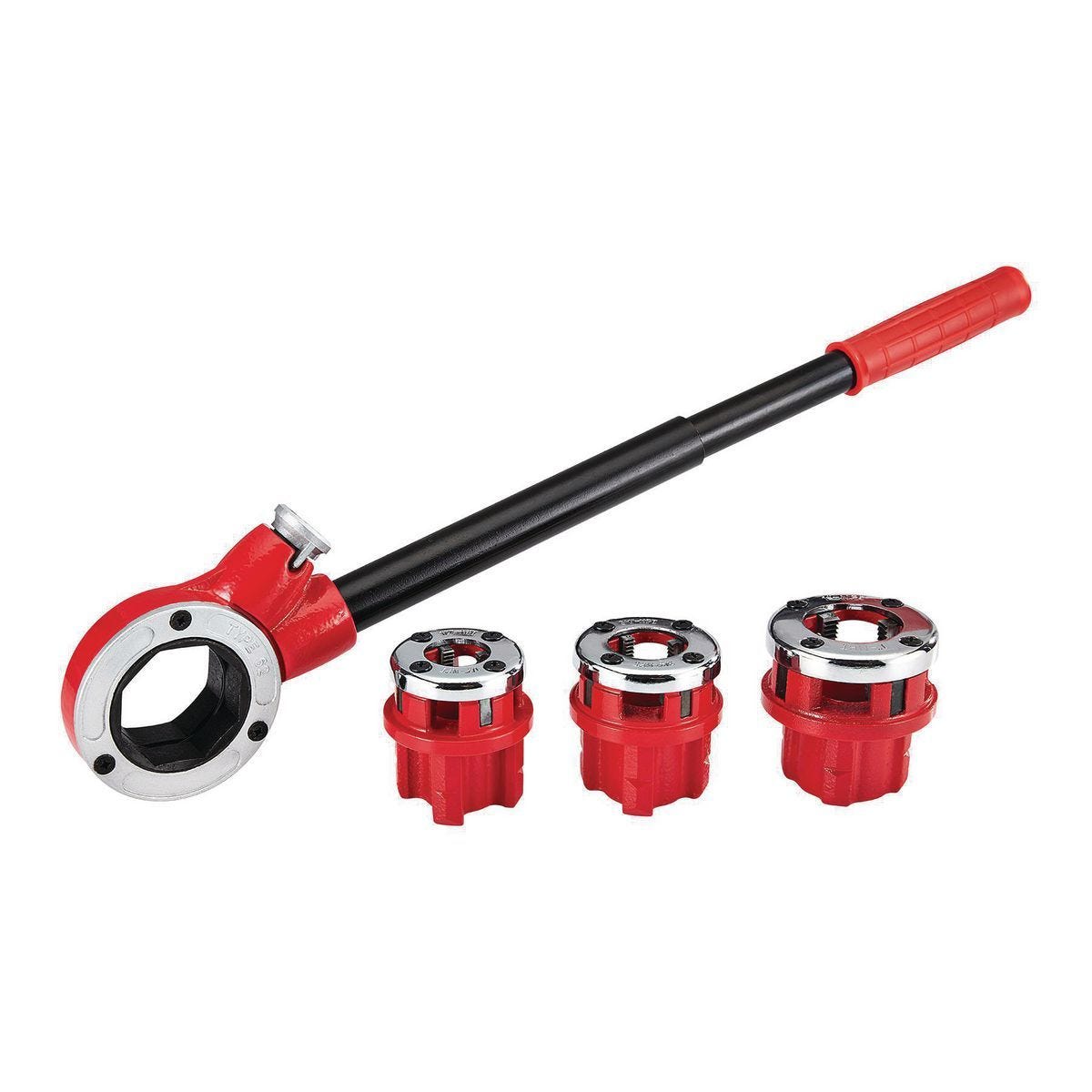 Juego de roscador de tubo con trinquete de 1/2 pulgada a 1 pulgada, 5 piezas | 57257