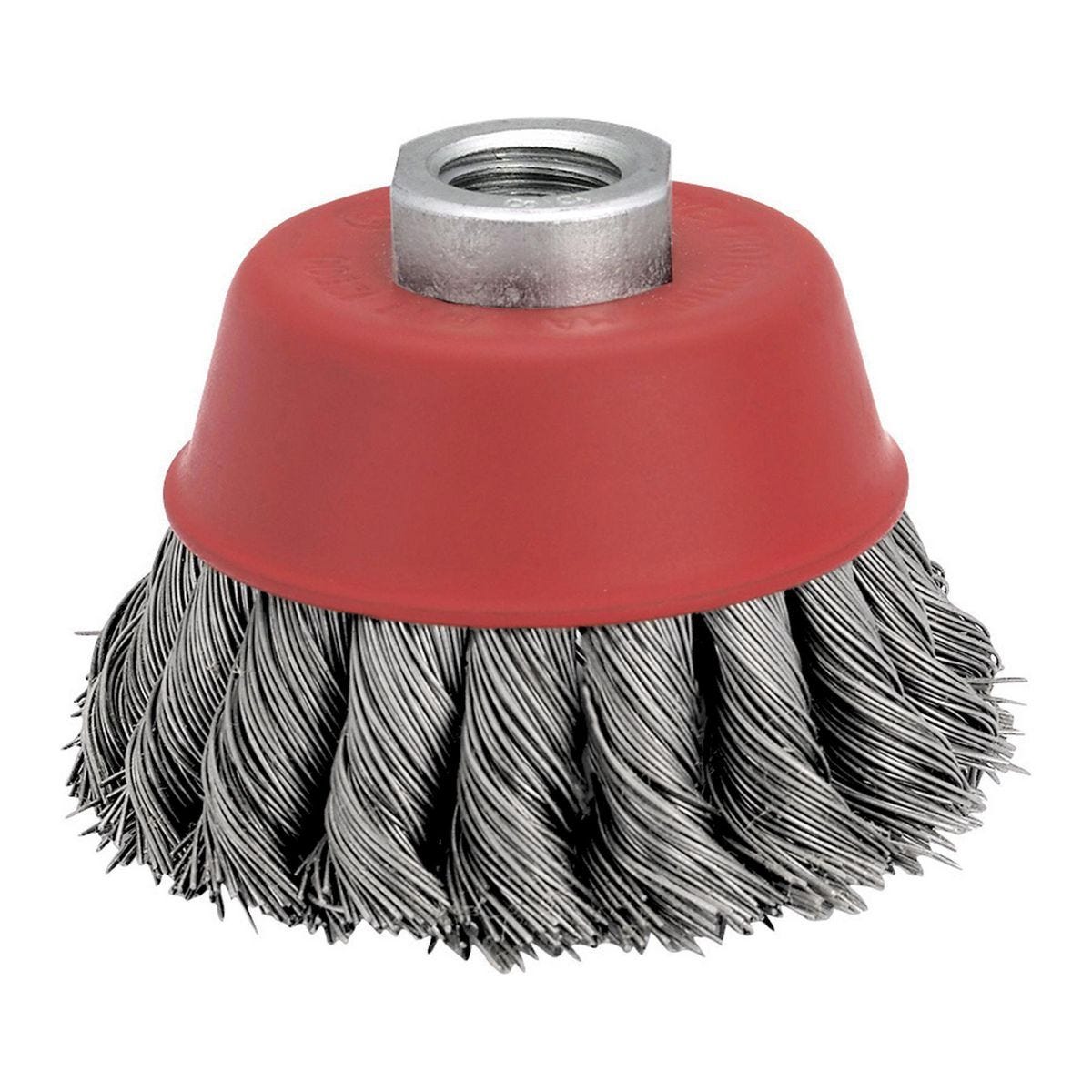 Copa de cerdas trenzadas de 3 pulgadas para desbaste y limpieza de metal | 47927