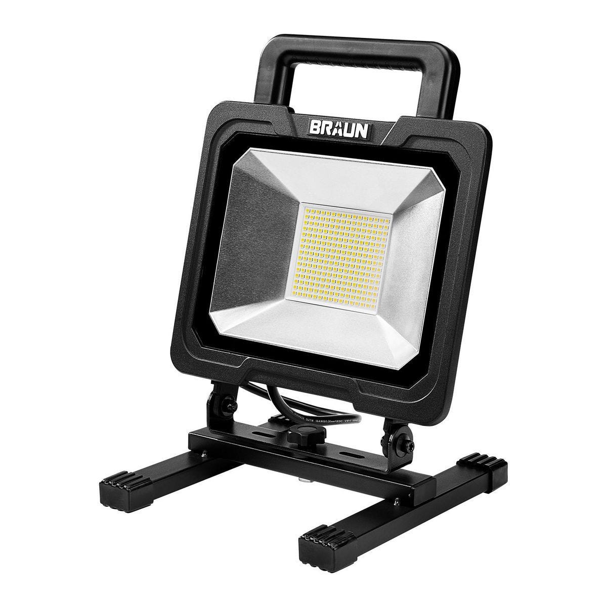 Lámpara de trabajo LED Braun de 12,000 lúmenes con salida de energía y rotación 360° | 59423