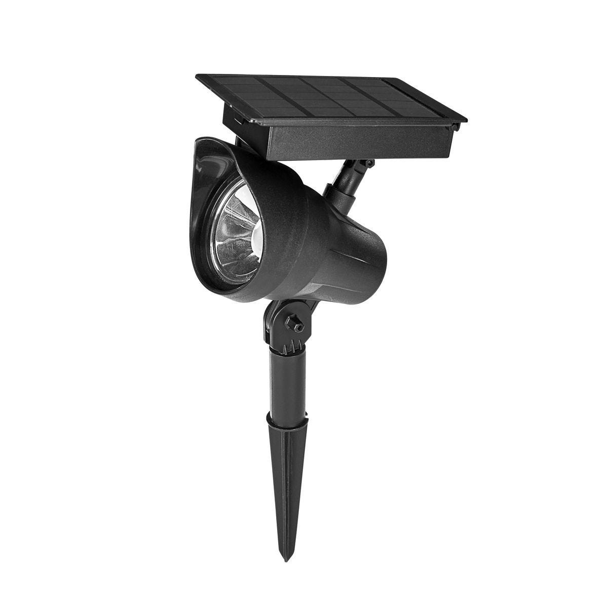 Foco solar LED de 40 lúmenes y 8 pulgadas con acabado negro | 57704