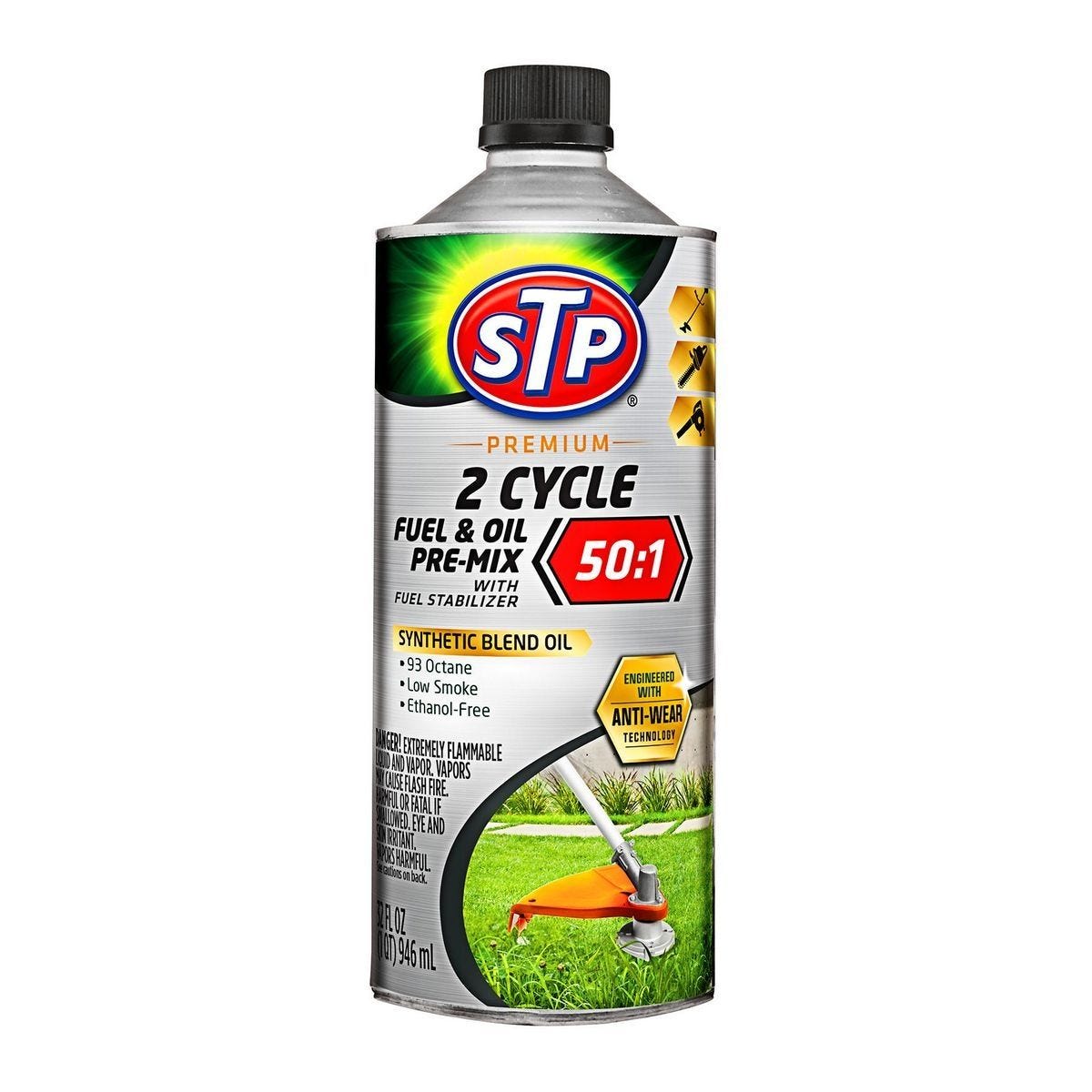 Combustible premezclado 50:1 con aceite y estabilizador STP, 32 oz, listo para usar | 56837