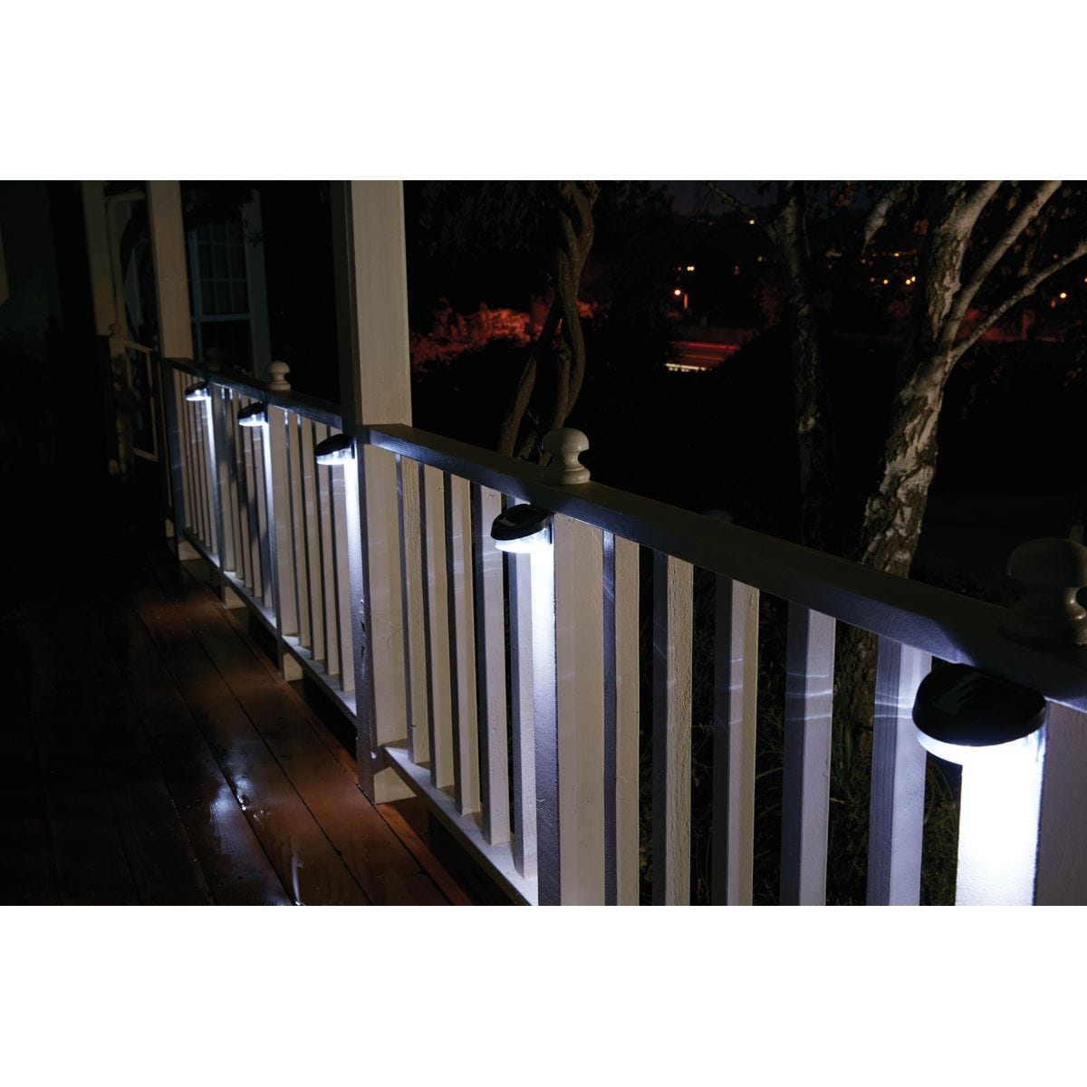 Lámparas solares LED para cerca color marrón, paquete de 4 | 63293