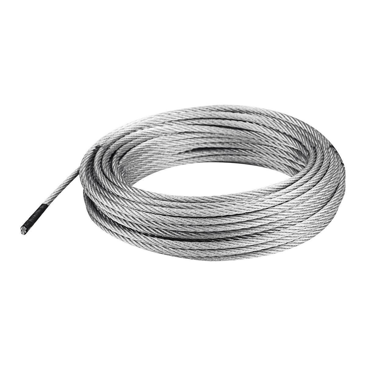 Cable de acero trenzado grado aeronáutico, 3/16 pulg. x 50 pies | 61782