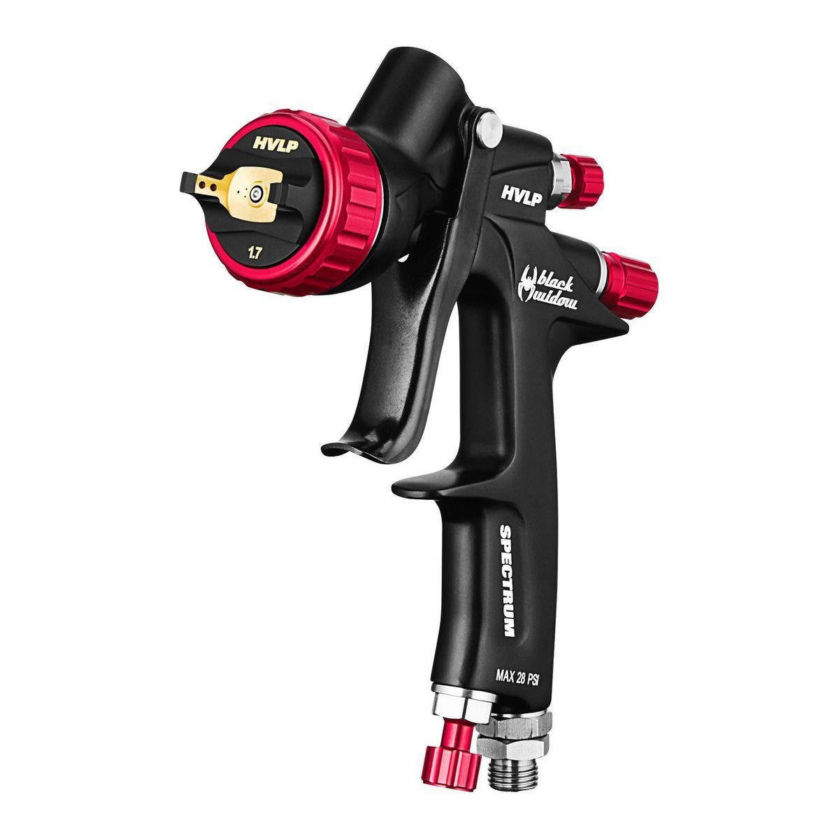 Pistola de aire profesional HVLP de gravedad con control de ventilador trasero y boquilla de 1.7 mm | BW-HVLP-RF