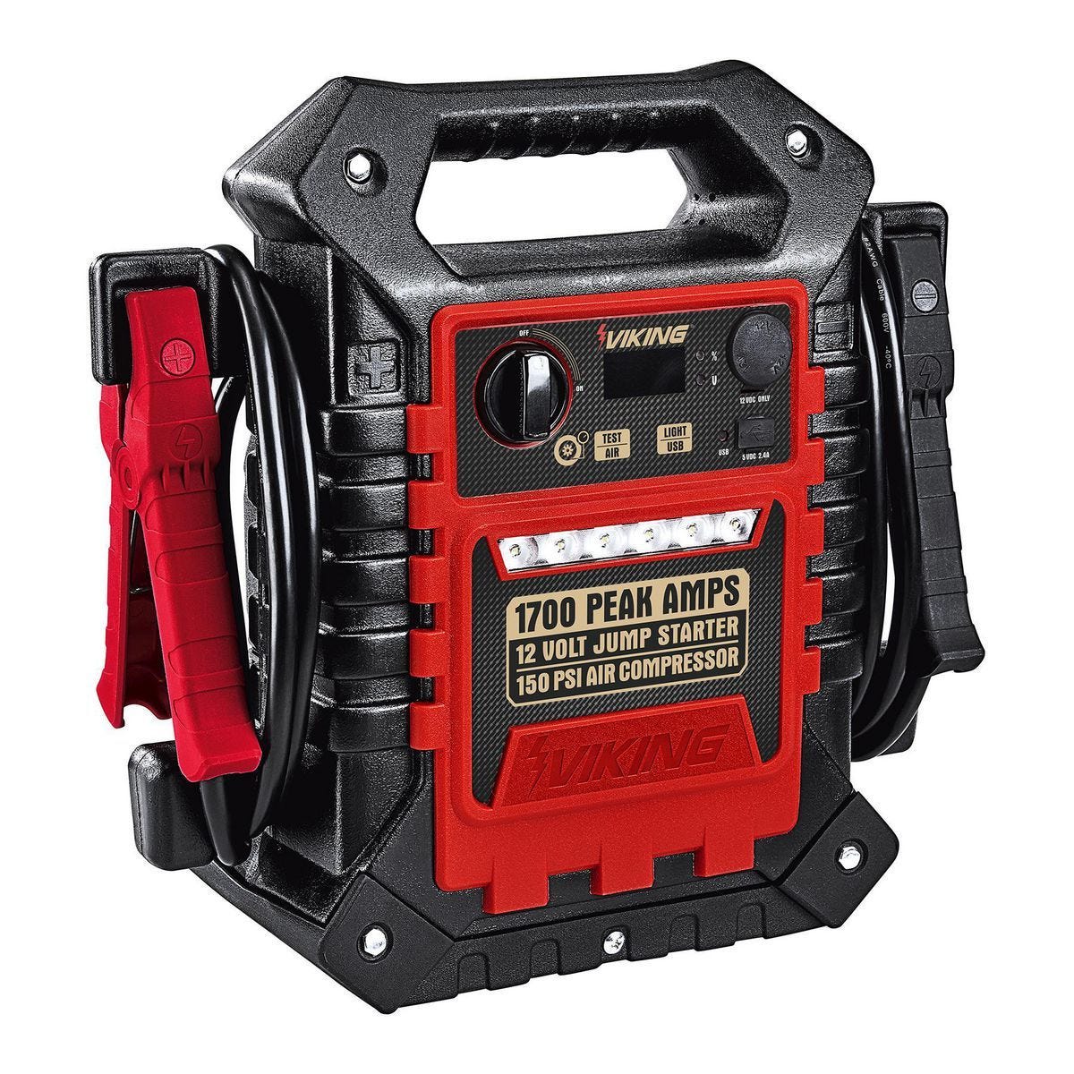 Arrancador portátil para batería de auto de 1700 amperes pico y paquete de energía con compresor de aire de 150 PSI | 57085