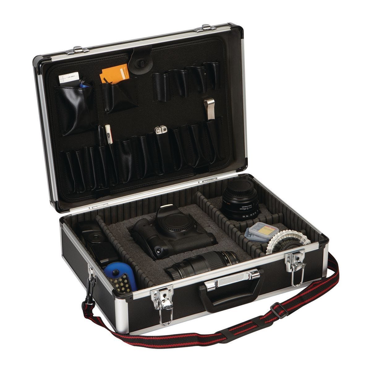 Estuche de aluminio negro de 18 x 6 x 13 pulgadas con espuma protectora | 69318