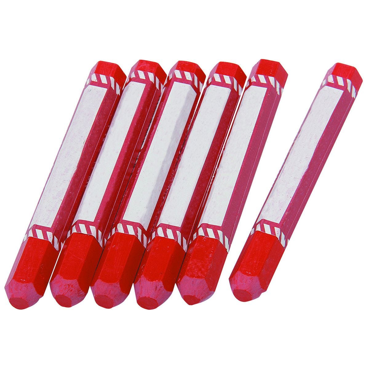 Crayones de marcado rojo para madera, paquete de 6 unidades | 65198
