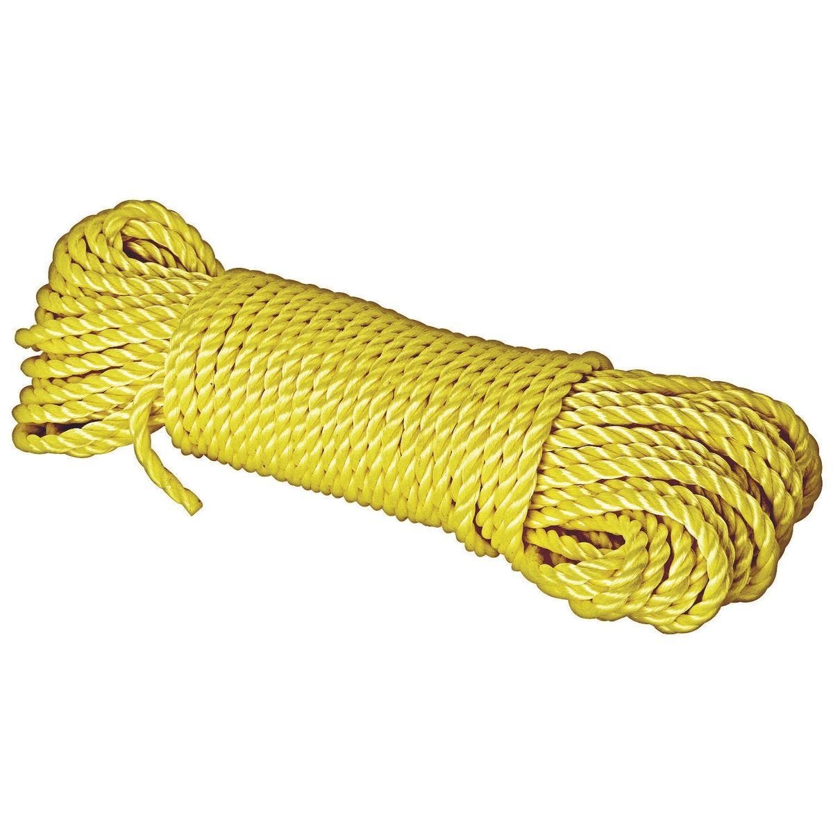 Cuerda de polipropileno amarilla, 3/8 pulg. x 100 pies con capacidad de 330 lb | 90763