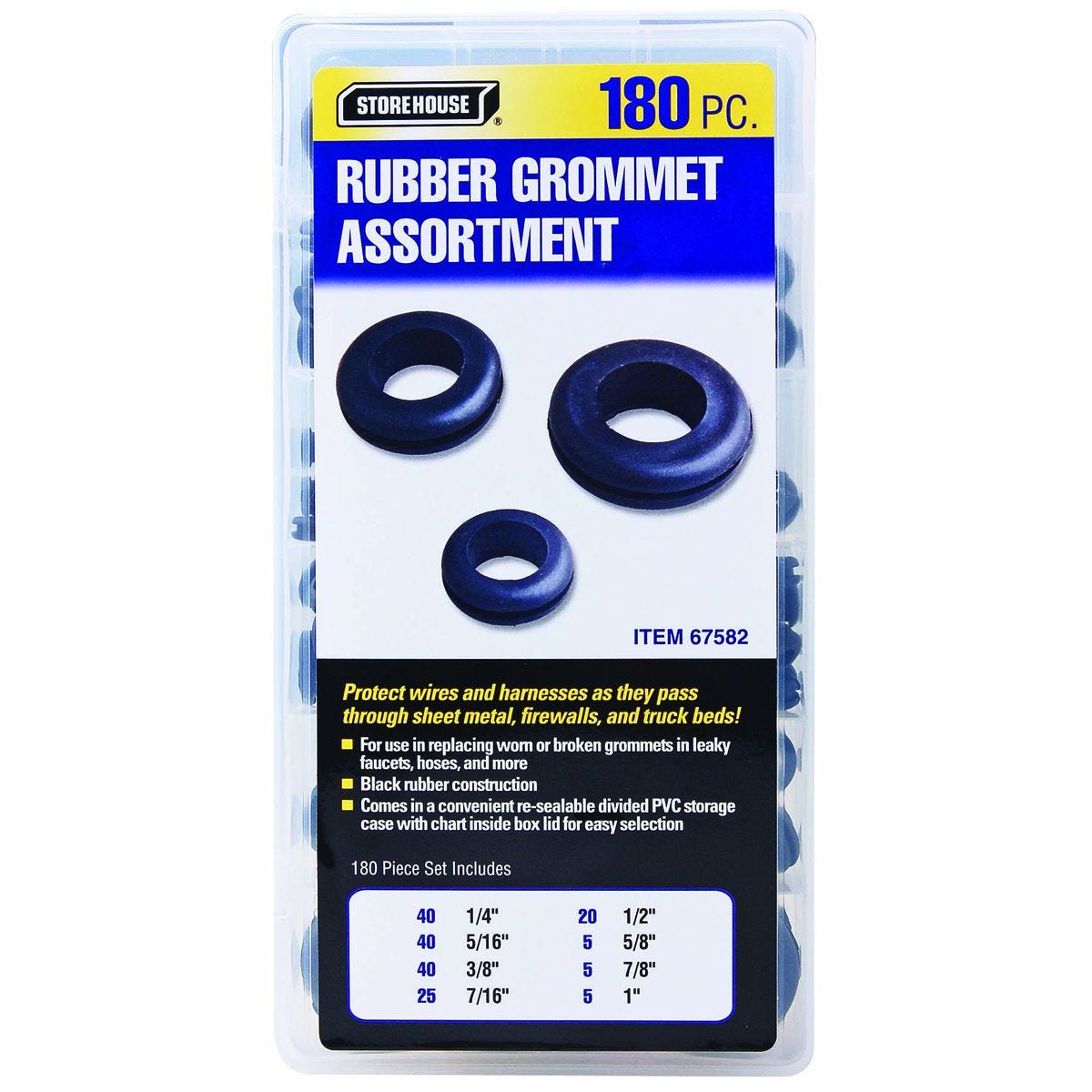 Juego de 180 piezas de arandelas aislantes para cables y arneses | 67582