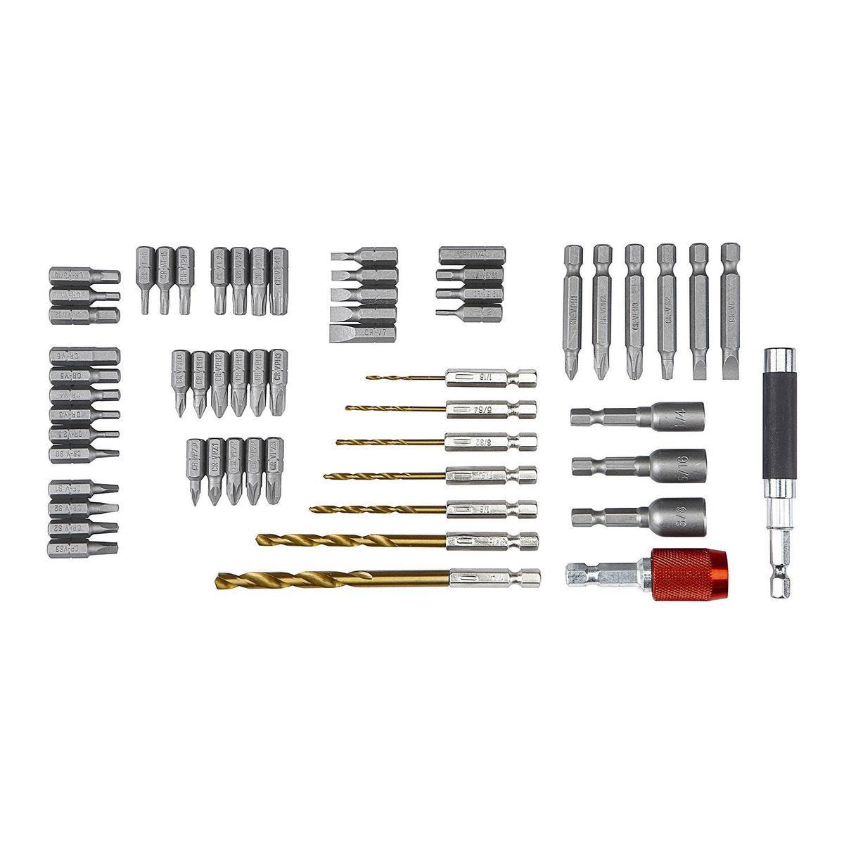 Juego de brocas y puntas para taladro y destornillador, 58 piezas | 68828