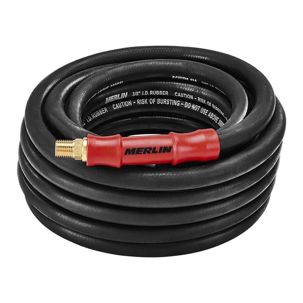 Manguera de aire de caucho de 3/8 pulg. x 25 pies, conexiones NPT de 1/4 pulg. | 58544