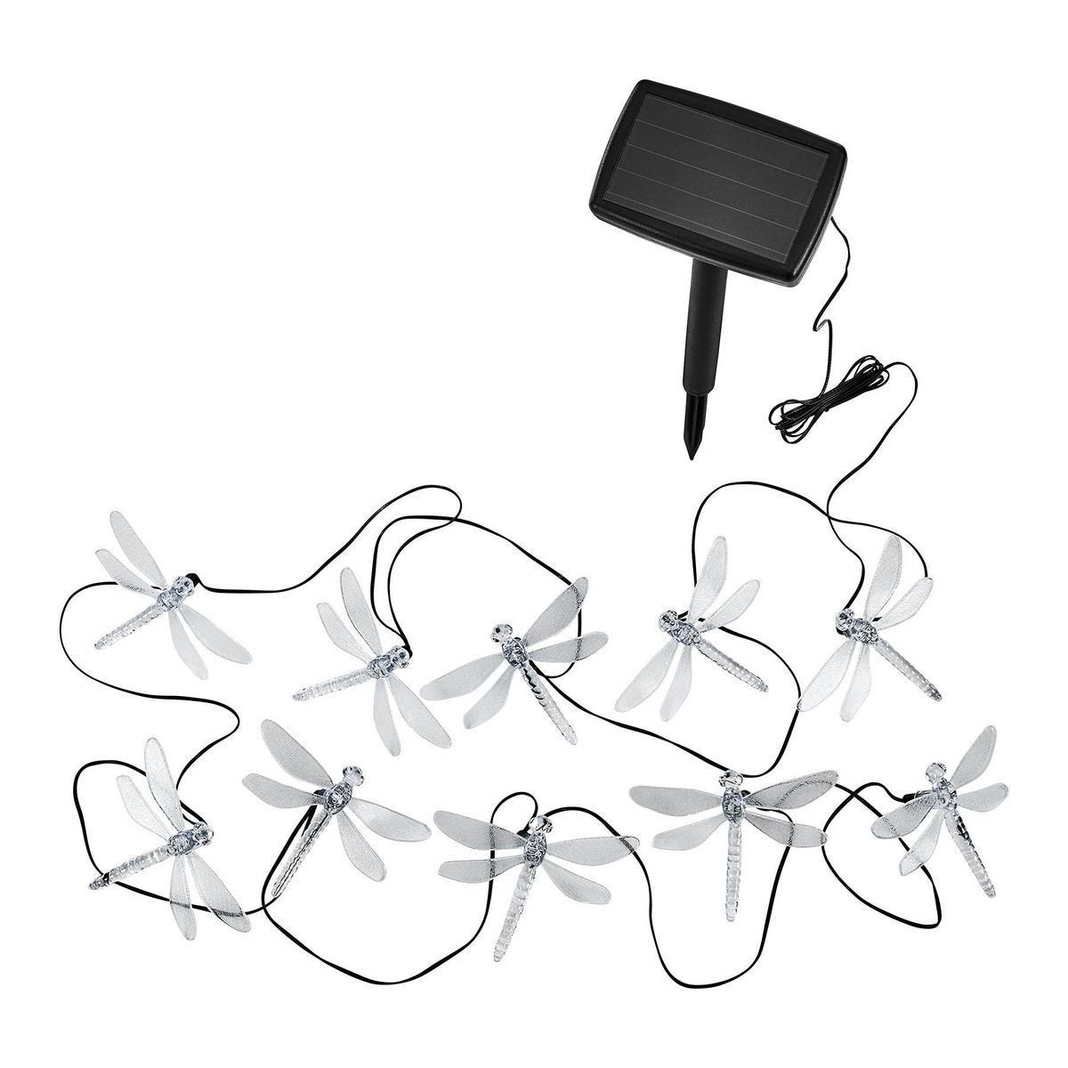 Luces de cadena LED con energía solar Dragonfly, juego de 10 piezas | 59269