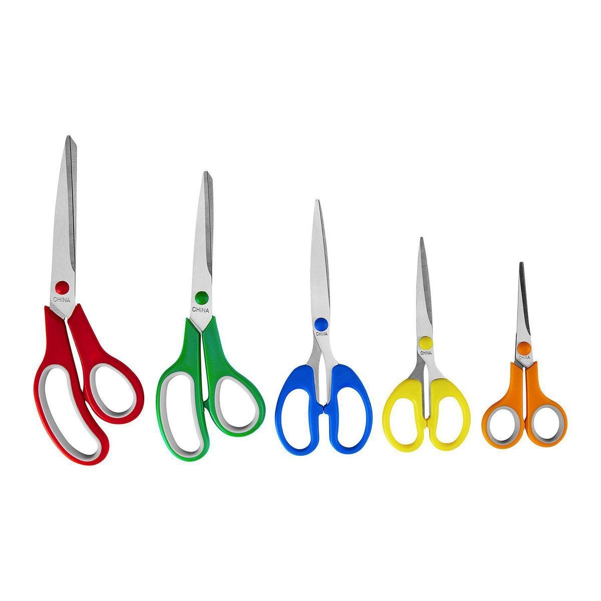 Juego de tijeras de 5 piezas con agarre cómodo y hojas de acero inoxidable | 62458