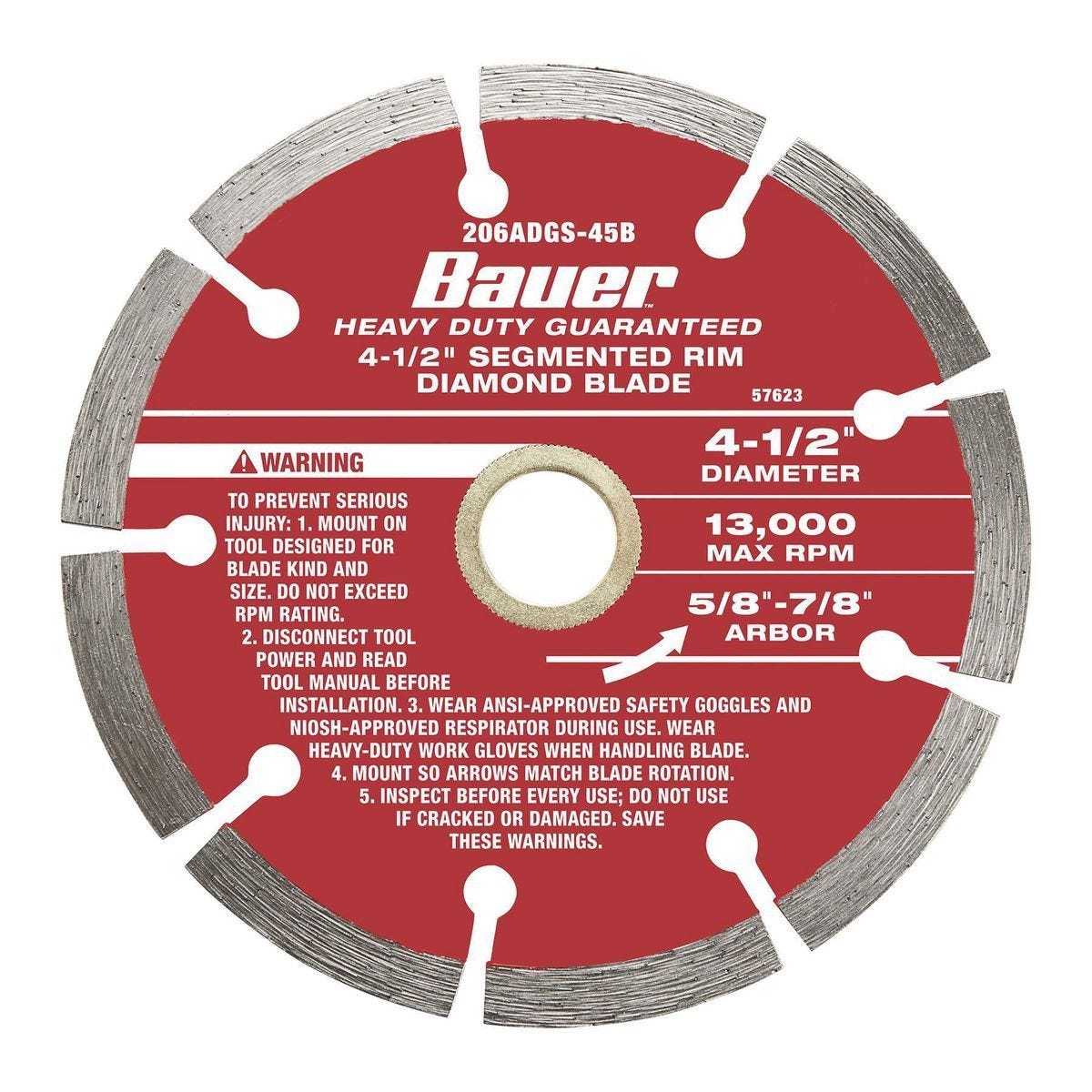 Disco de diamante segmentado para corte en húmedo o seco de 4-1/2 pulgadas | 206ADGS-45B