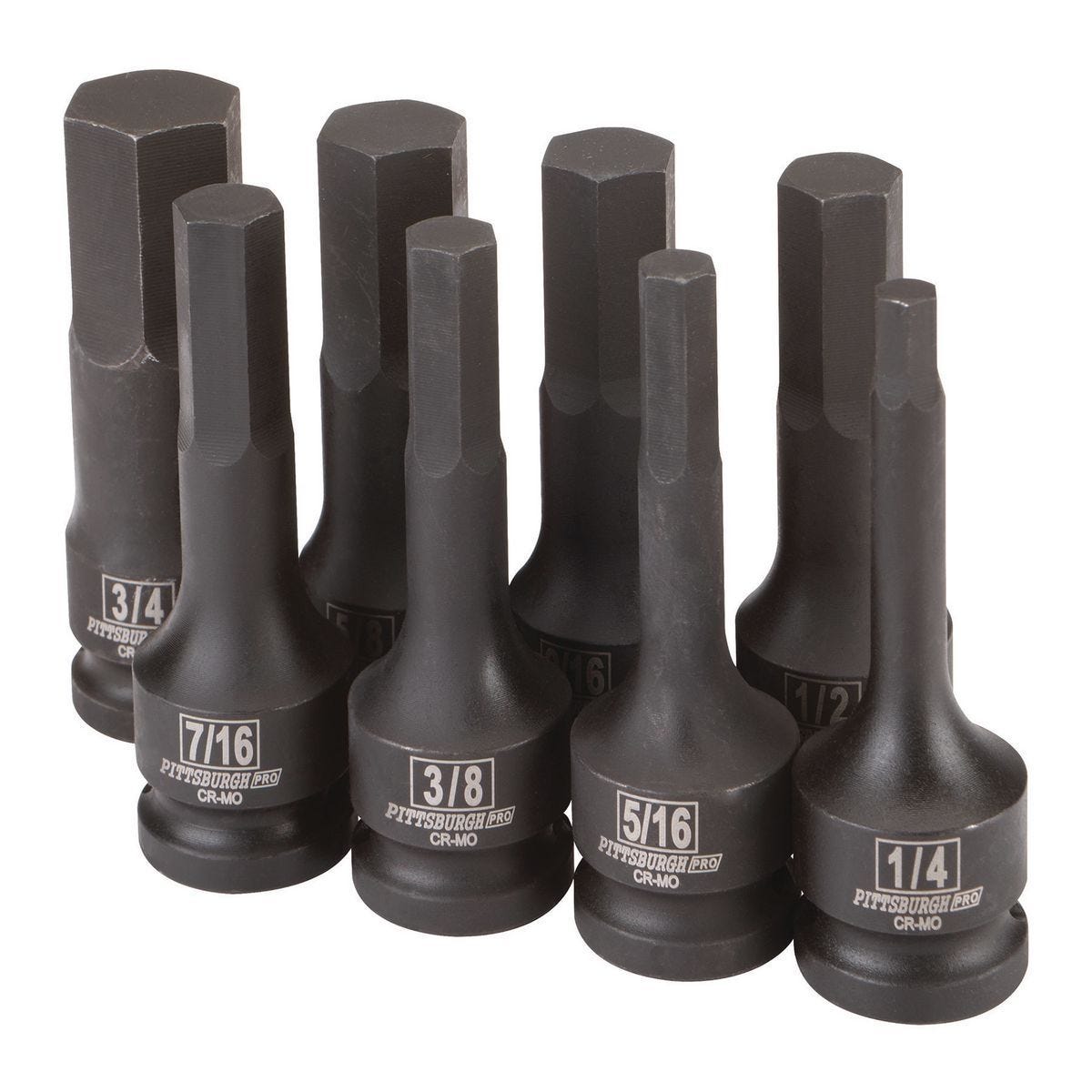 Juego de 8 piezas de dados hexagonales SAE para llave de impacto de 1/2 pulgada | 67893