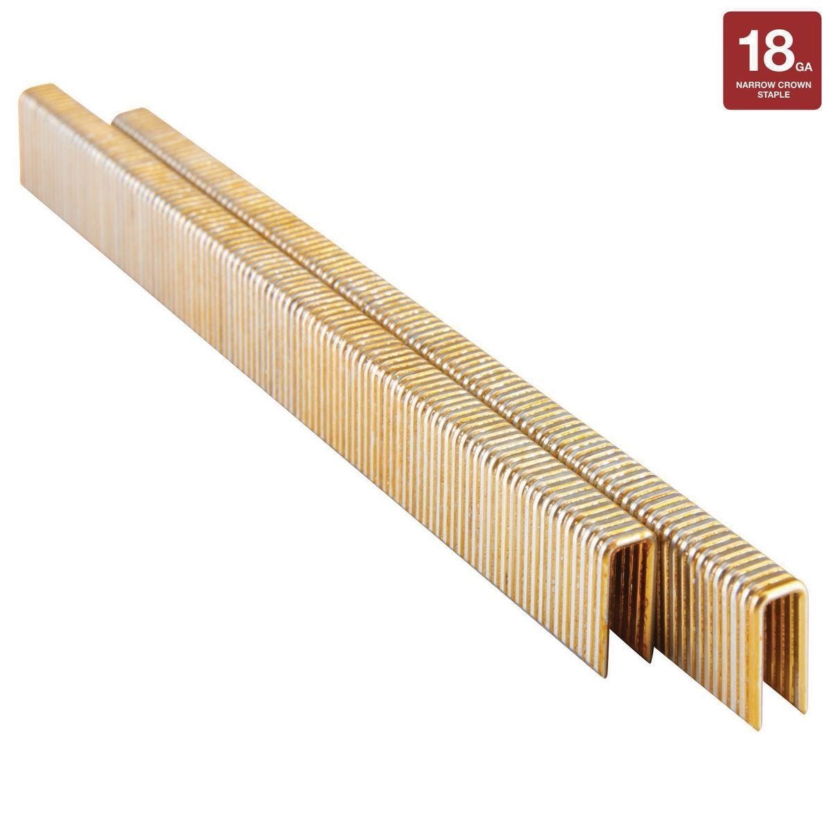 Grapas galvanizadas 18 GA x 1/4 pulg. corona, 1/2 pulg. pierna, paquete de 2500 | 57378