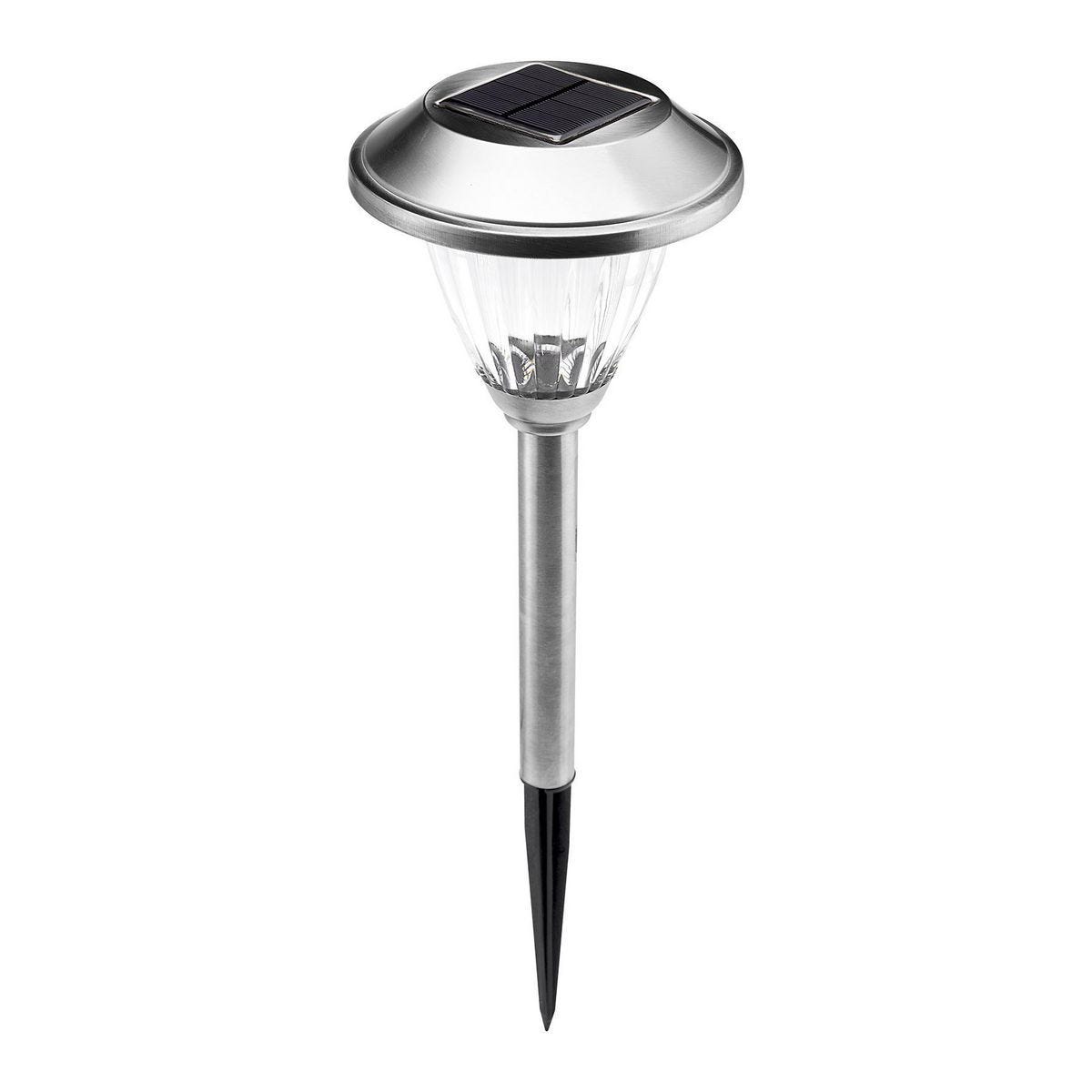 Lámpara solar LED para caminos de 16 pulgadas con acabado metálico y lente de vidrio | 59296