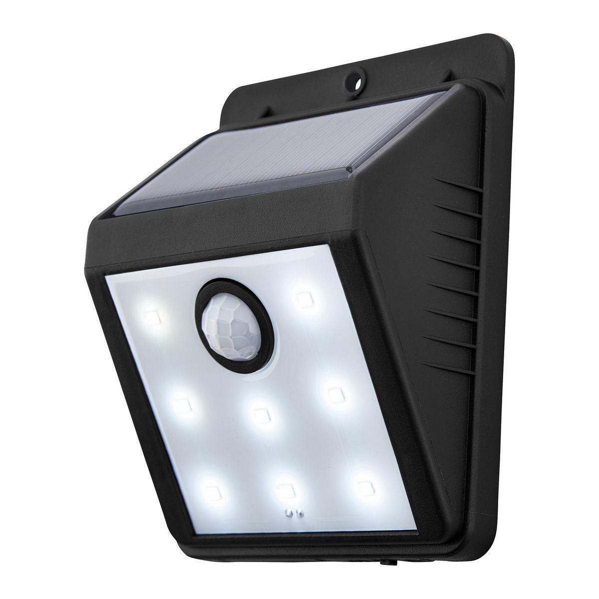 Lámpara de seguridad solar para pared de 115 lúmenes, color negro | 56252