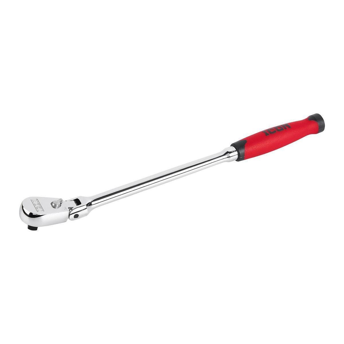Llave de carraca profesional de 3/8 pulg. con cabeza flexible de largo alcance y empuñadura cómoda | 58590