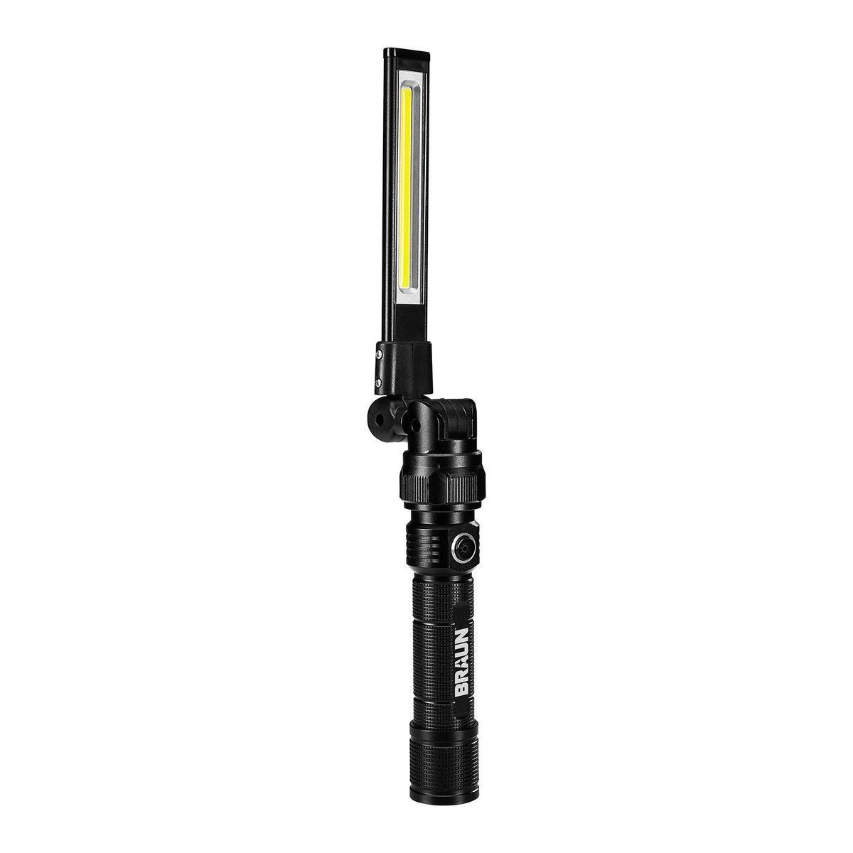 Lámpara de trabajo LED recargable plegable con imán Braun de 500 lúmenes | 59536
