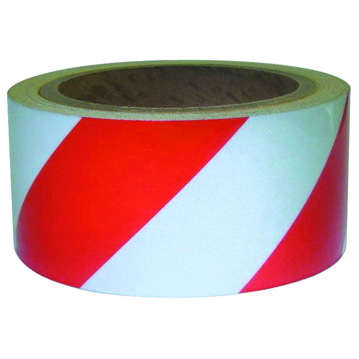Cinta reflectiva de 2 pulgadas x 30 pies, roja con franjas plateadas | 66068