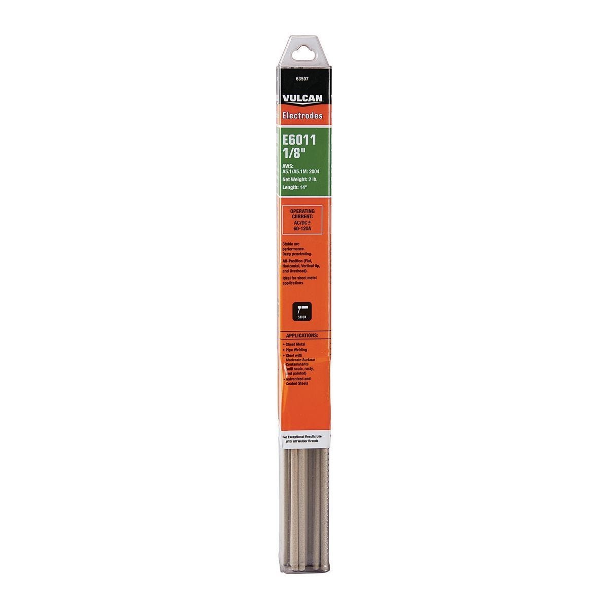 Electrodo de soldadura AWS E6011 de 1/8 de pulgada, 2 lb | 63507