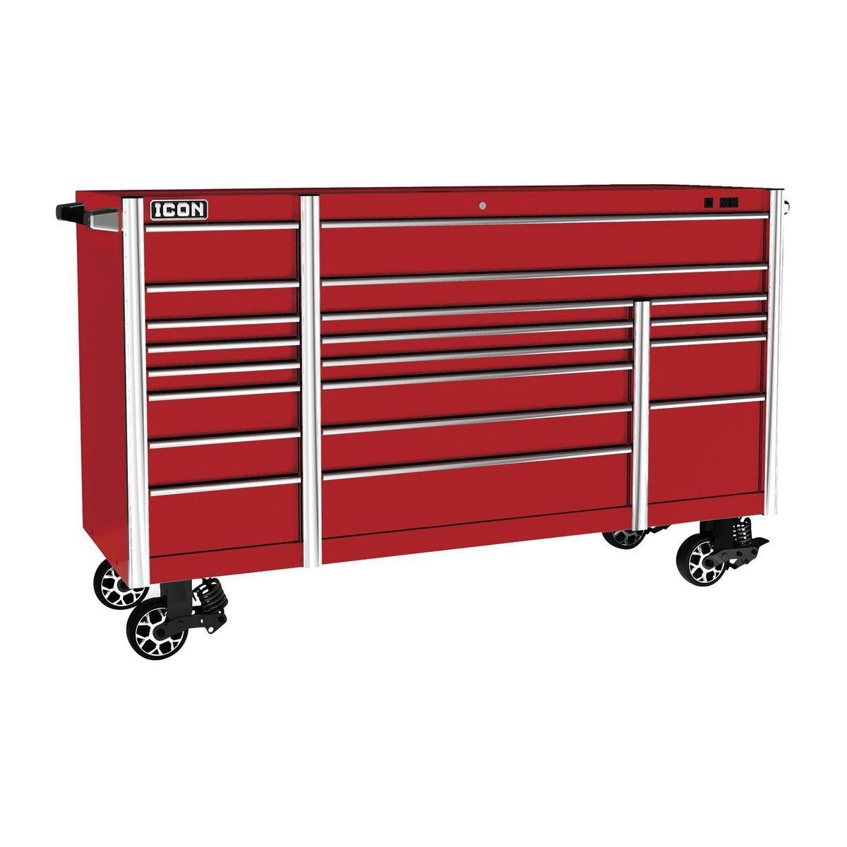 Gabinete rodante profesional de 73 x 25 pulgadas, color rojo | ITSRC73R