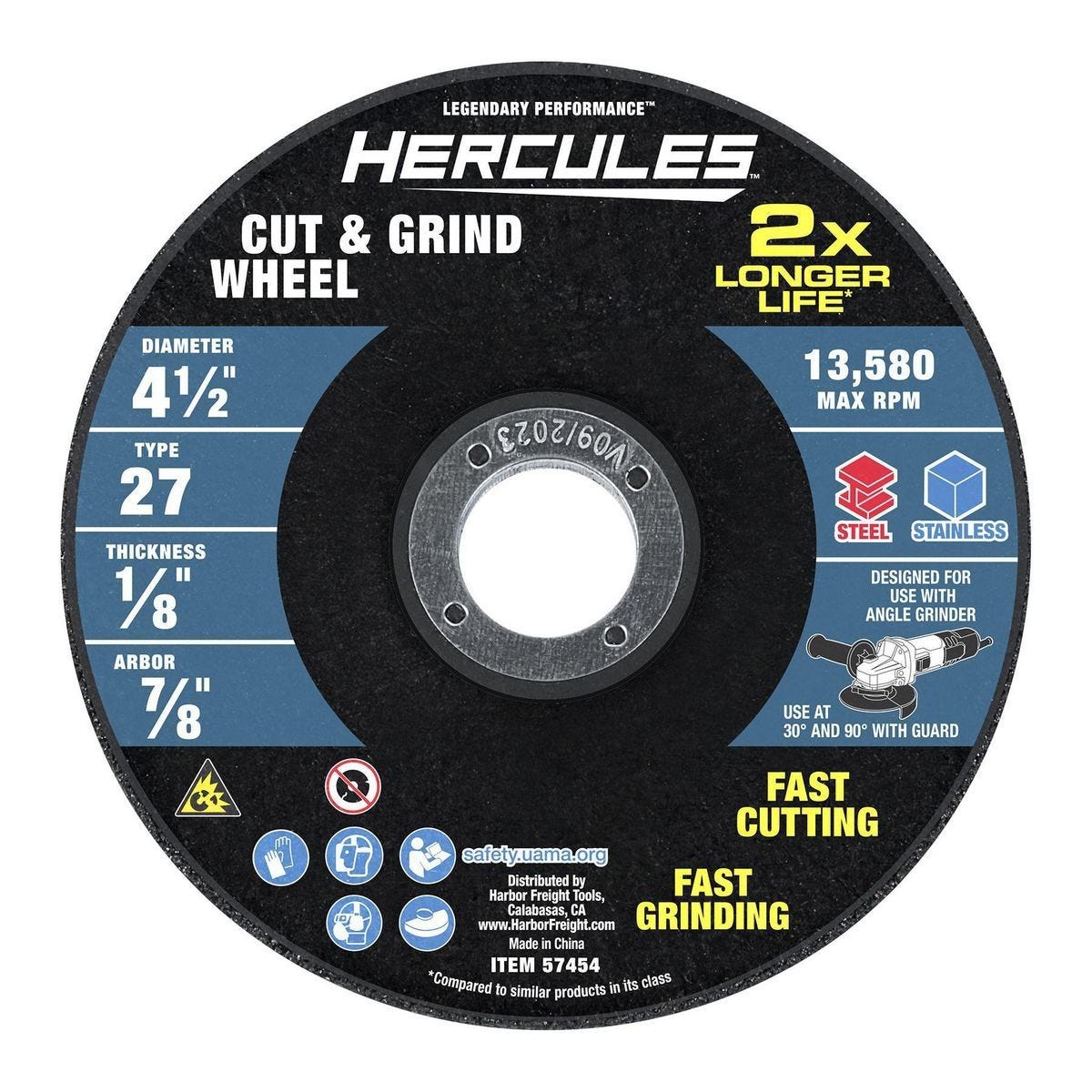 Disco de corte y desbaste HERCULES 4-1/2 pulg. tipo 27 para metal | HA37-C0