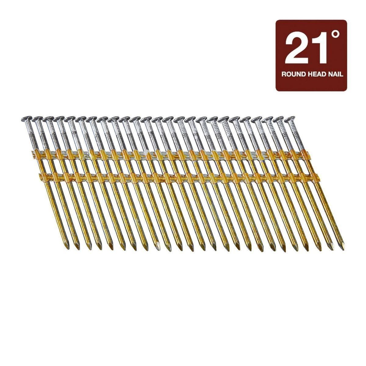 Clavos para estructura galvanizados FASTENSTRONG, 21°, 3-1/4 pulgadas, vástago liso, paquete de 2500 | 57408