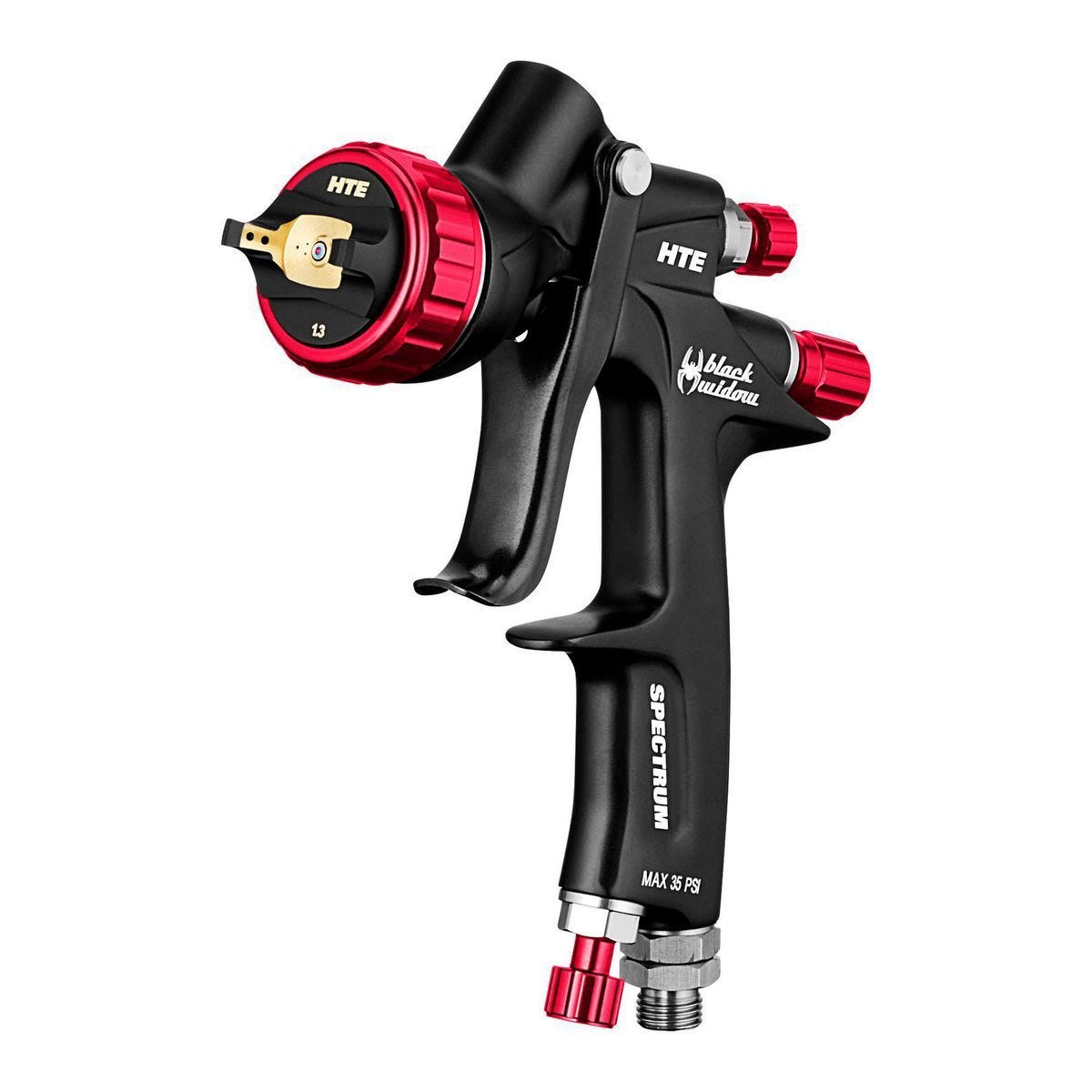 Pistola de aire profesional HTE de alimentación por gravedad con control de ventilación trasero, boquilla de 1.3 mm | BW-HTE-RF