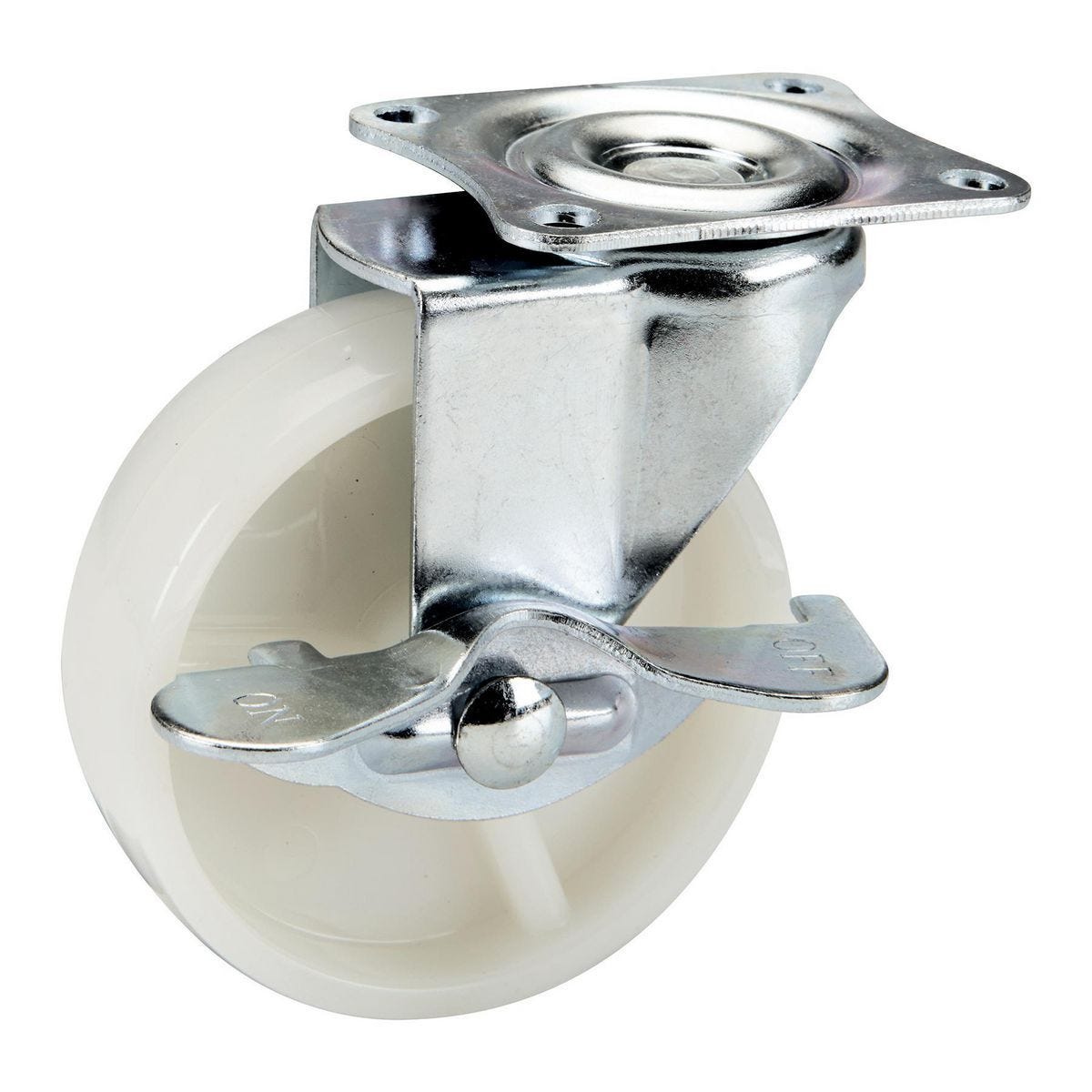 Rueda giratoria de nailon ligera de 3 pulgadas con freno | 61852