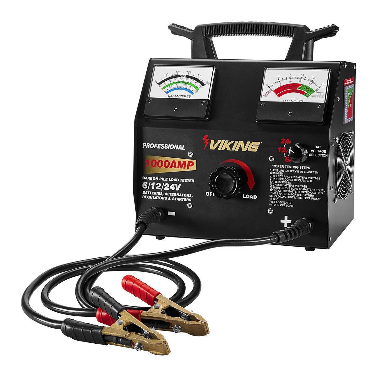 Probador de carga para baterías y sistemas VIKING de 1000 amperes DC, 6/12/24V con pila de carbono | 58933