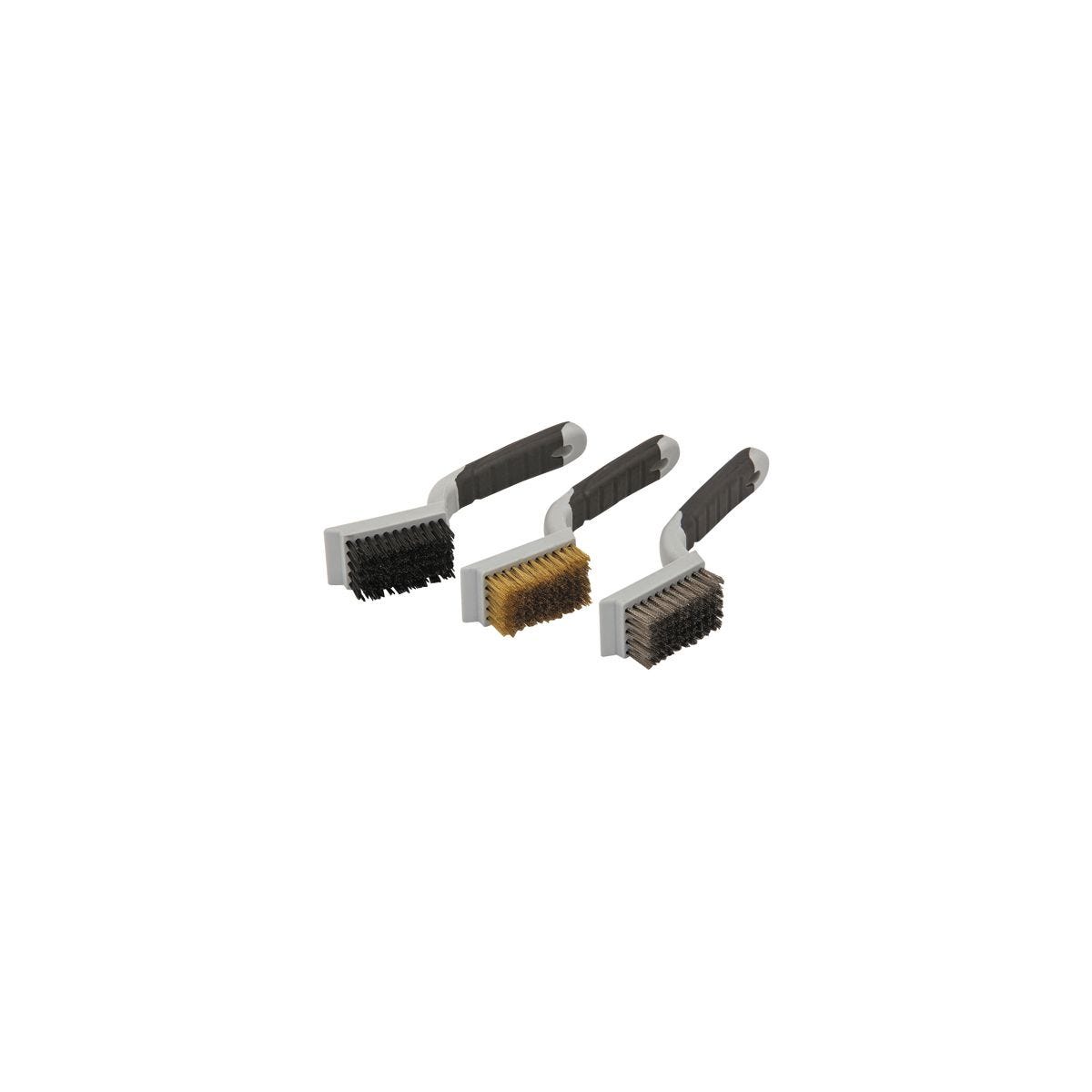 Juego de cepillos con agarre suave para limpieza pesada en acero, latón y nylon | 66812