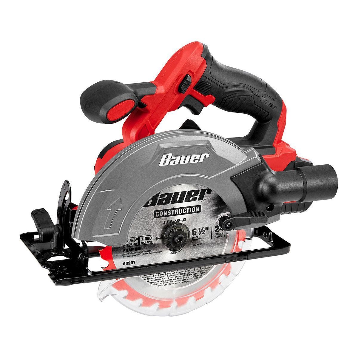 Sierra circular inalámbrica BAUER 20V de 6-1/2 pulgadas - Solo herramienta | 2072C-B