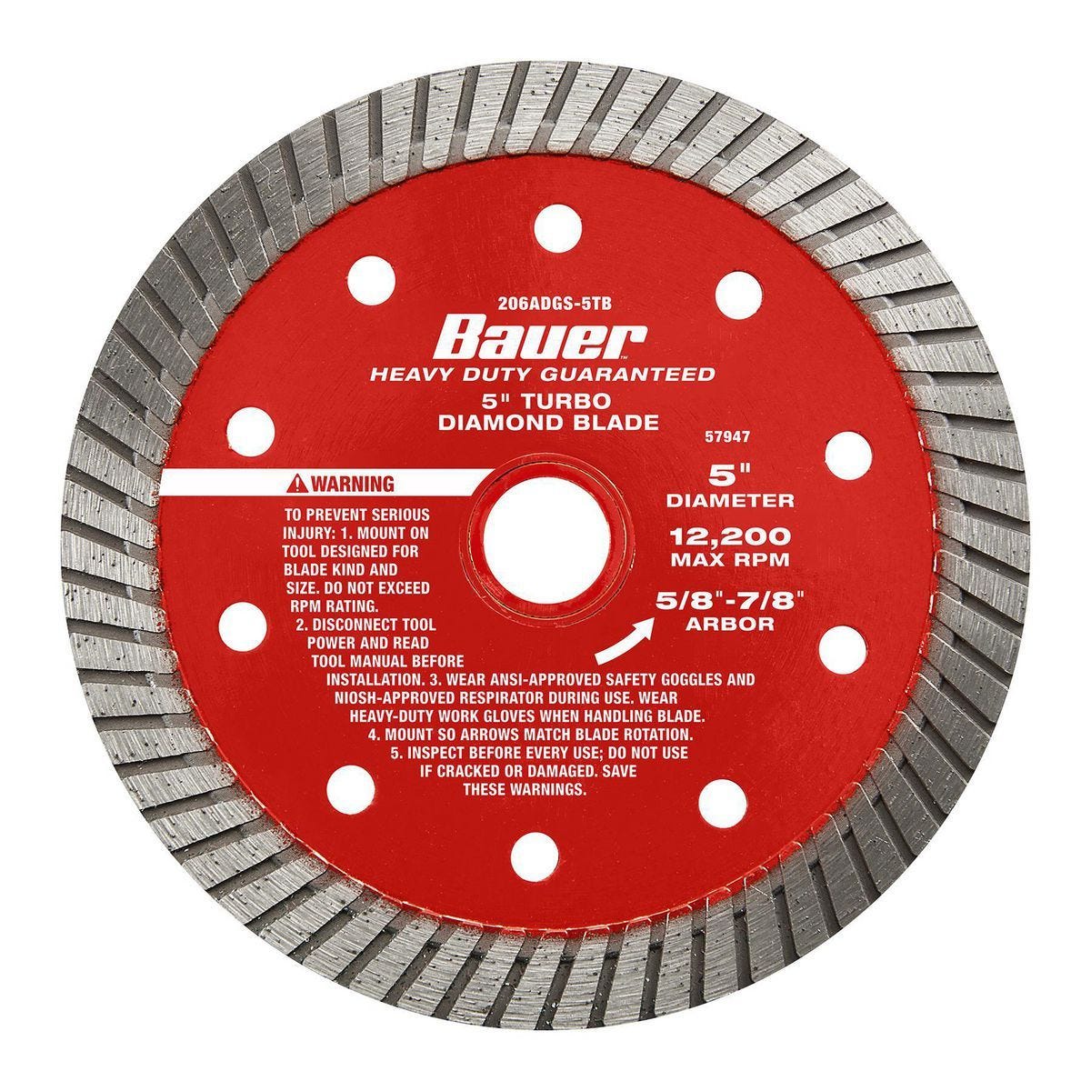 Disco de diamante turbo de 5 pulgadas para corte en húmedo o seco | 57947