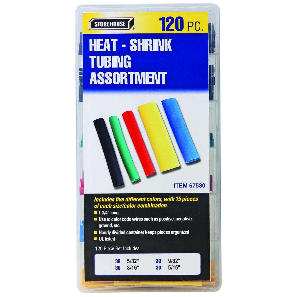 Juego de Tubos Termocontraíbles con Estuche, 120 Piezas | 67530