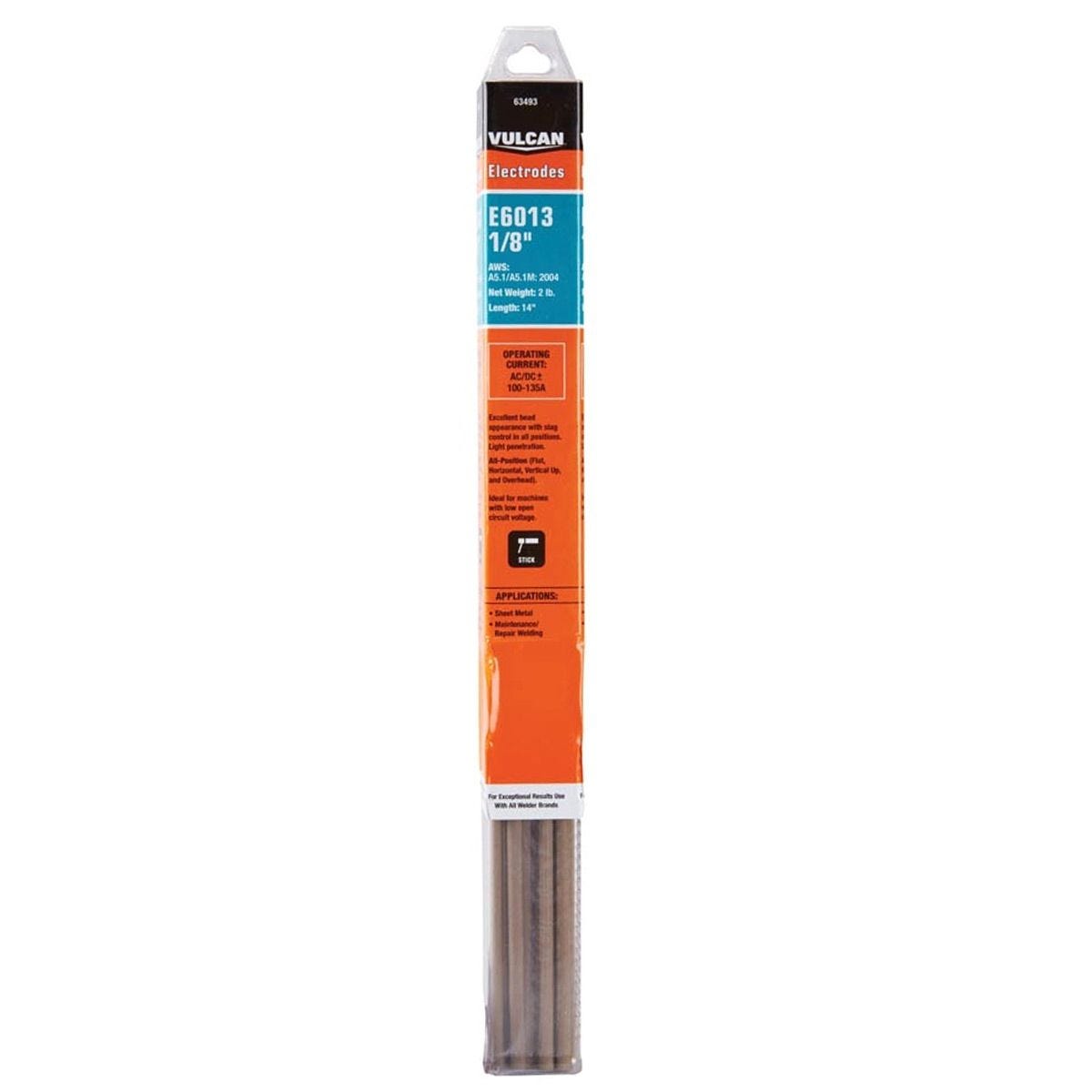 Electrodo de soldadura AWS E6013 1/8 pulgada, 2 lb para acero suave | 63493