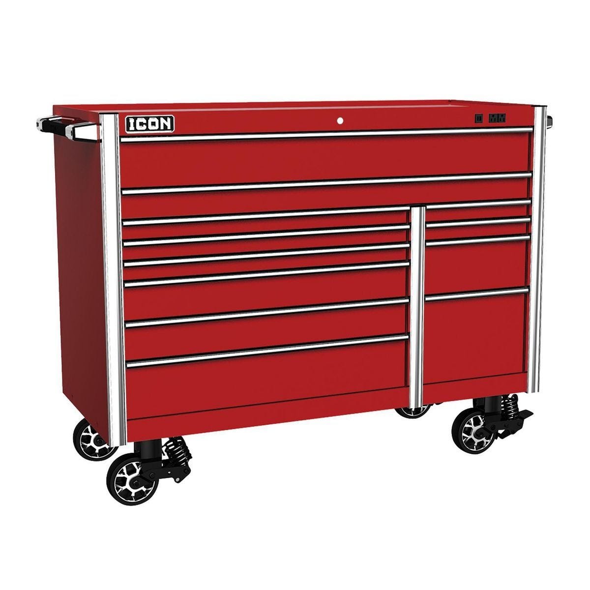 Gabinete profesional rodante de 56 x 25 pulgadas, color rojo | ITSRC56R