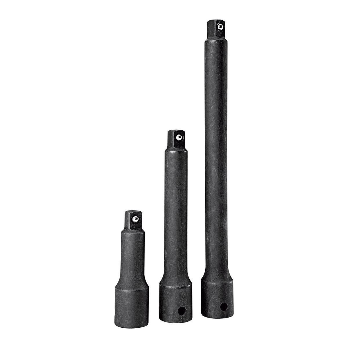Juego de 3 extensiones y adaptadores de impacto largos para uso con sockets 3/8" en llaves 1/2" | 60409