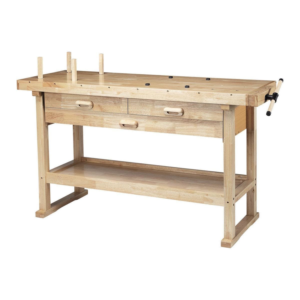 Banco de trabajo de madera dura de 60 pulgadas con 3 cajones | 58832