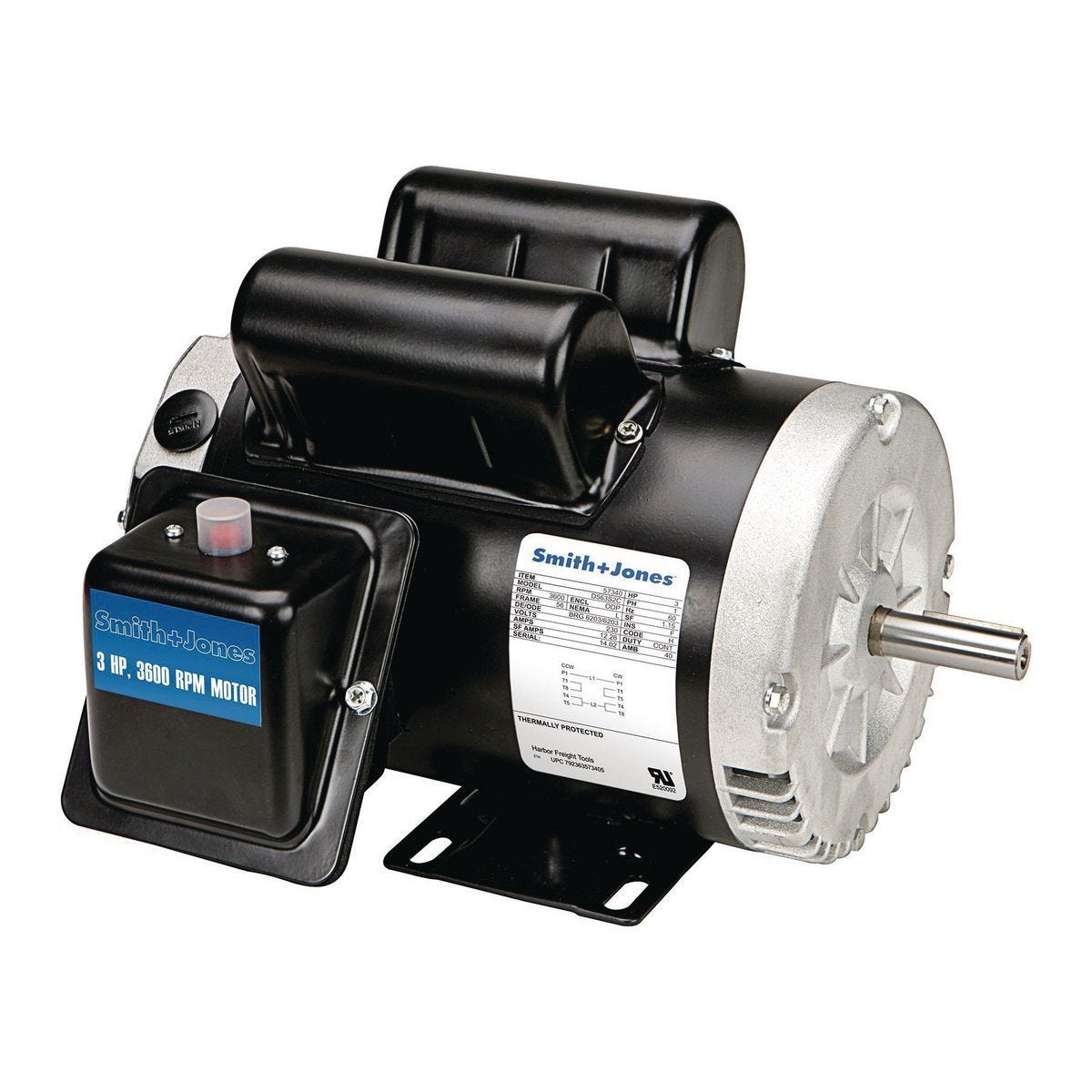 Motor para compresor de 3 HP, reversible y con capacitor dual | 57340