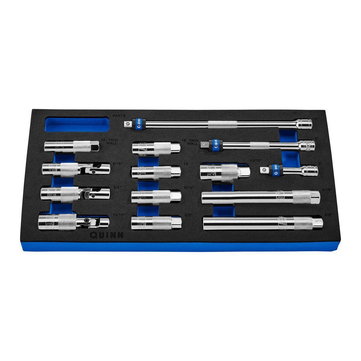 Juego de dados para bujías SAE y métrico de 14 piezas con llave de 3/8 pulgadas | 70168
