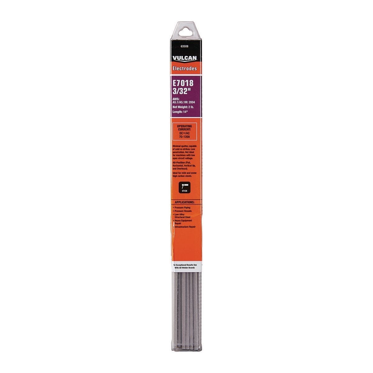 Electrodo de soldadura AWS E7018 de 3/32 pulgadas, 2 lb | 63508