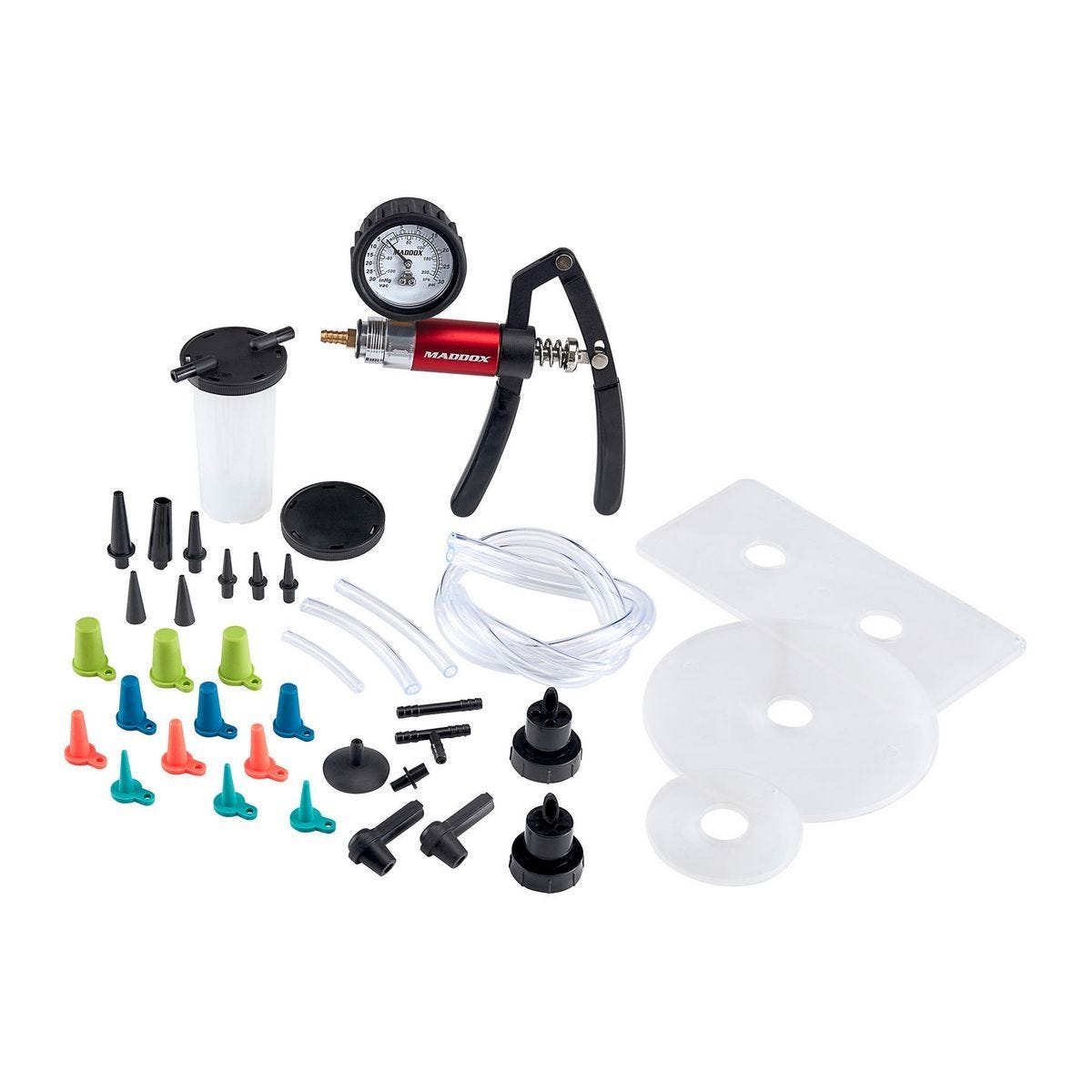 Kit de bomba manual dual de vacío y presión MADDOX MF15-1 para diagnóstico y sangrado de frenos | 56803