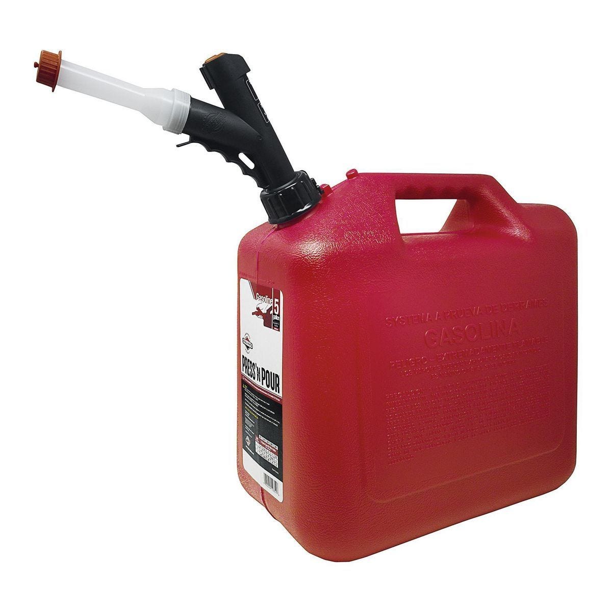 Bidón de gasolina de 5 galones con dispensador Press 'N Pour y control de flujo | GB351