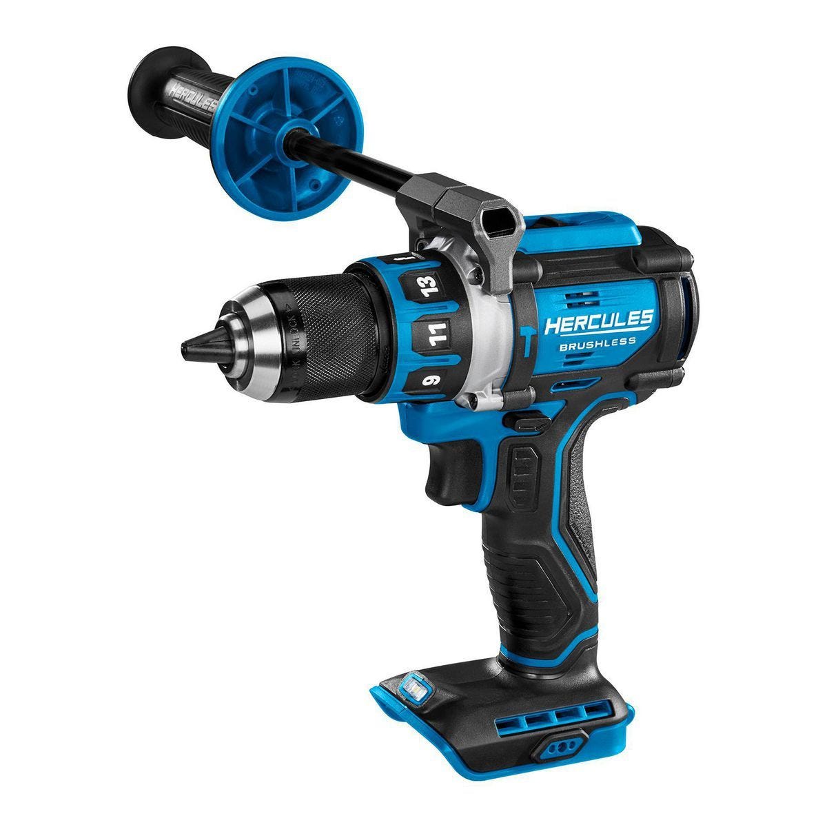 Taladro/atornillador percutor compacto inalámbrico sin escobillas HERCULES 20V, 1/2 pulgada - solo herramienta | HCB92B