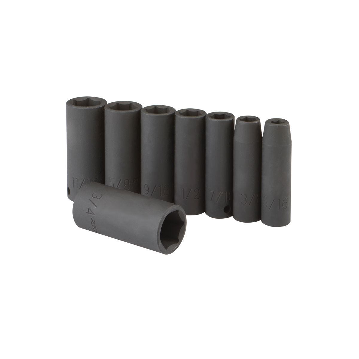 Juego de dados de impacto profundos SAE 3/8 pulg., 8 piezas | 67910