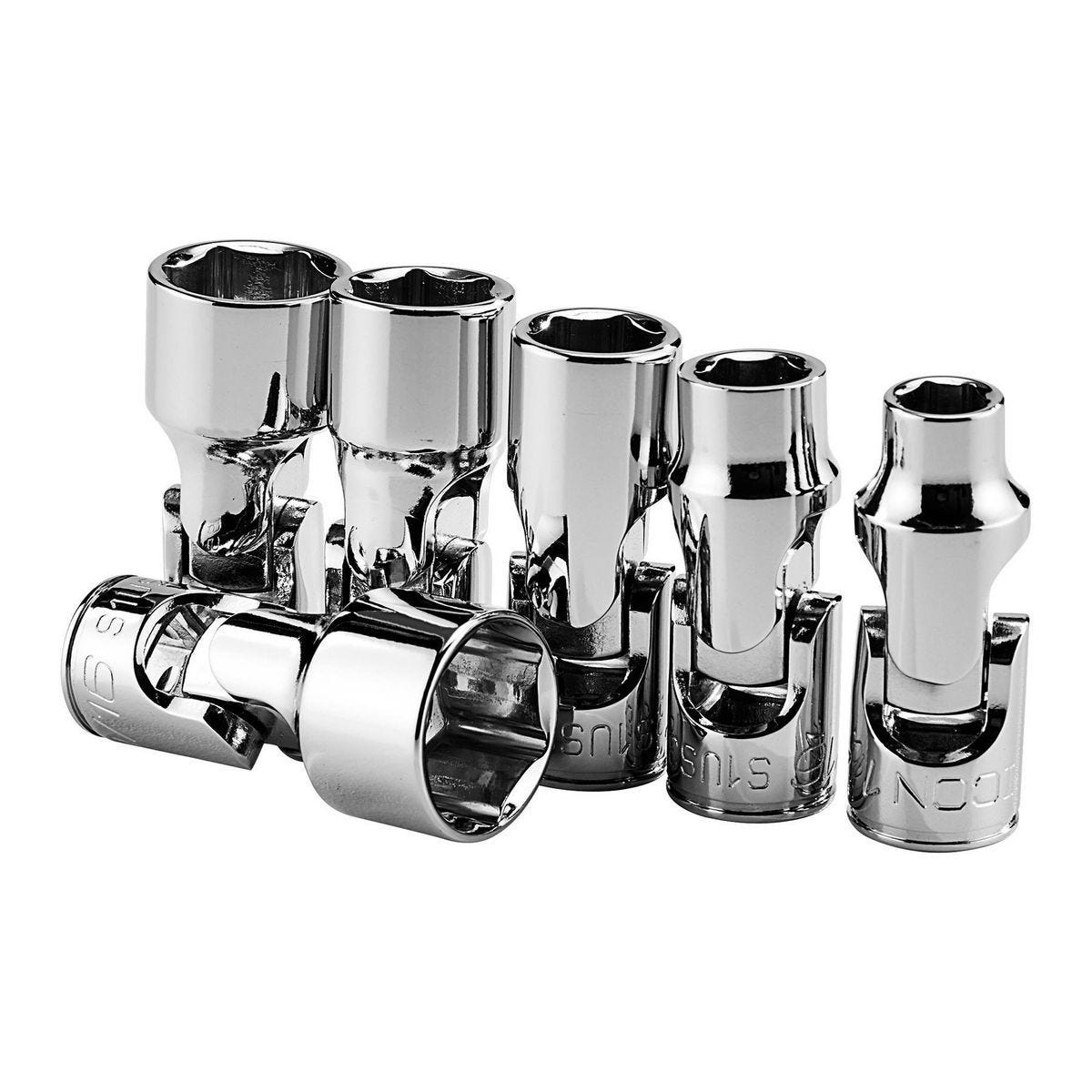 Juego de dados de copa corta con junta universal profesional SAE de 1/4 pulgada, 6 piezas | S1US6